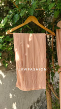 Powder Peach Premium Georgette Chikankari Suit with intricate embroidery, full set by LVW Fashion Luxurious Chikankari.