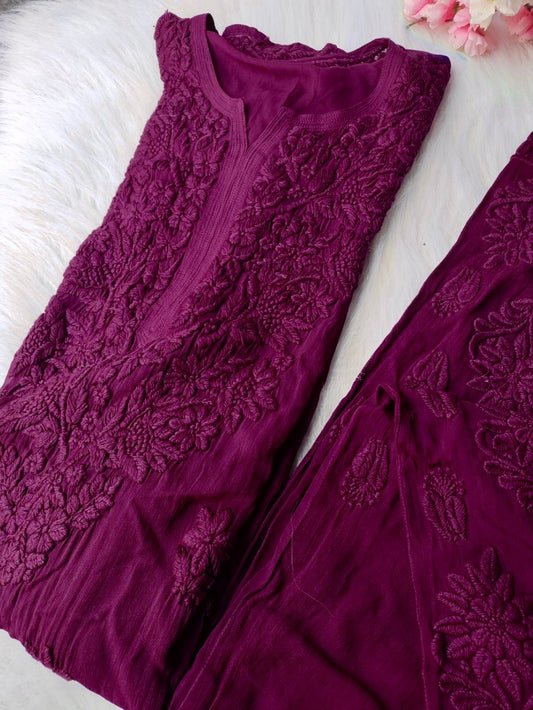 Luxurious LVW Fashion Pure Georgette Chikankari Suit full set, featuring intricate hand-embroidered chikankari detailing.
