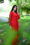 LVW Fashion luxurious Chikankari Resham Reddish premium georgette set with intricate embroidery and full traditional ensemble.