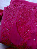 Tyrian Premium Georgette Chikankari Sharara Set by LVW Fashion, full ensemble with intricate embroidery and single-shade design.