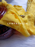 Green Haldi & Mehndi Special Premium Georgette 3-piece set by LVW Fashion featuring luxurious Chikankari embroidery.