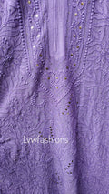 Lavender floral Georgette Sharara set with intricate chikankari embroidery, luxurious look, designed by LVW Fashion Luxurious.