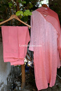 Luxurious LVW Fashion Khirat Resham Embroidery 3-piece set in premium georgette with intricate Chikankari detailing.