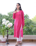 Luxurious Pearl Mirror Chikankari Kurta set by LVW Fashion Luxurious Look, featuring premium georgette fabric and intricate embroidery