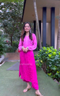 Beauty pink premium georgette set with intricate Chikankari embroidery, featuring kurta and dupatta from LVW Fashion.