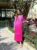 Beauty pink premium georgette Chikankari look set featuring a kurta and duppata from LVW Fashion Luxurious Chikankari collection.