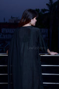 Black muslin kurta set with rose embroidery, LVW Fashion KAJAL soft chikankari kurta and dupatta ensemble.