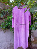 Lavender Plum premium georgette kurta with slip featuring intricate chikankari embroidery by LVW Fashion.