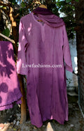 Lilac premium georgette 3-piece set with intricate chikankari and kamdani embroidery by LVW Fashion Luxurious Chikankari.