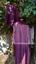Lilac premium georgette chikankari and kamdani embroidery 3-piece set by LVW Fashion, featuring intricate hand-stitched details.
