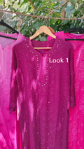 All Pinks premium Georgette long kurta with silk slip, featuring intricate Chikankari embroidery by LVW Fashion Luxurious.