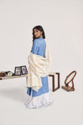 Luxurious look of Resham embroidery Chikankari Kurti with silk slip, by LVW Fashion Luxurious Chikankari, detailed embroidery and elegant design