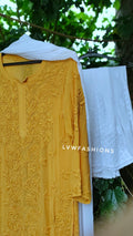 Mahira Premium Georgette Chikankari Kurta Sharara Set by LVW Fashion, featuring intricate hand-stitched chikankari embroidery in soft pastel shades.