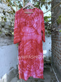 Meer Tie Dye Premium Georgette Long Kurta with Silk Slip by LVW Fashion Luxurious Chikankari, featuring vibrant tie dye and intricate details.