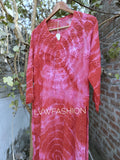 Meer Tie Dye Premium Georgette Long Kurta with Silk Slip by LVW Fashion, showcasing intricate Chikankari embroidery and vibrant tie-dye design.