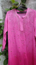 Mehak Premium Georgette Resham Embroidery Chikankari Kurta Set by LVW Fashion, showcasing intricate embroidery and elegant fabric design.