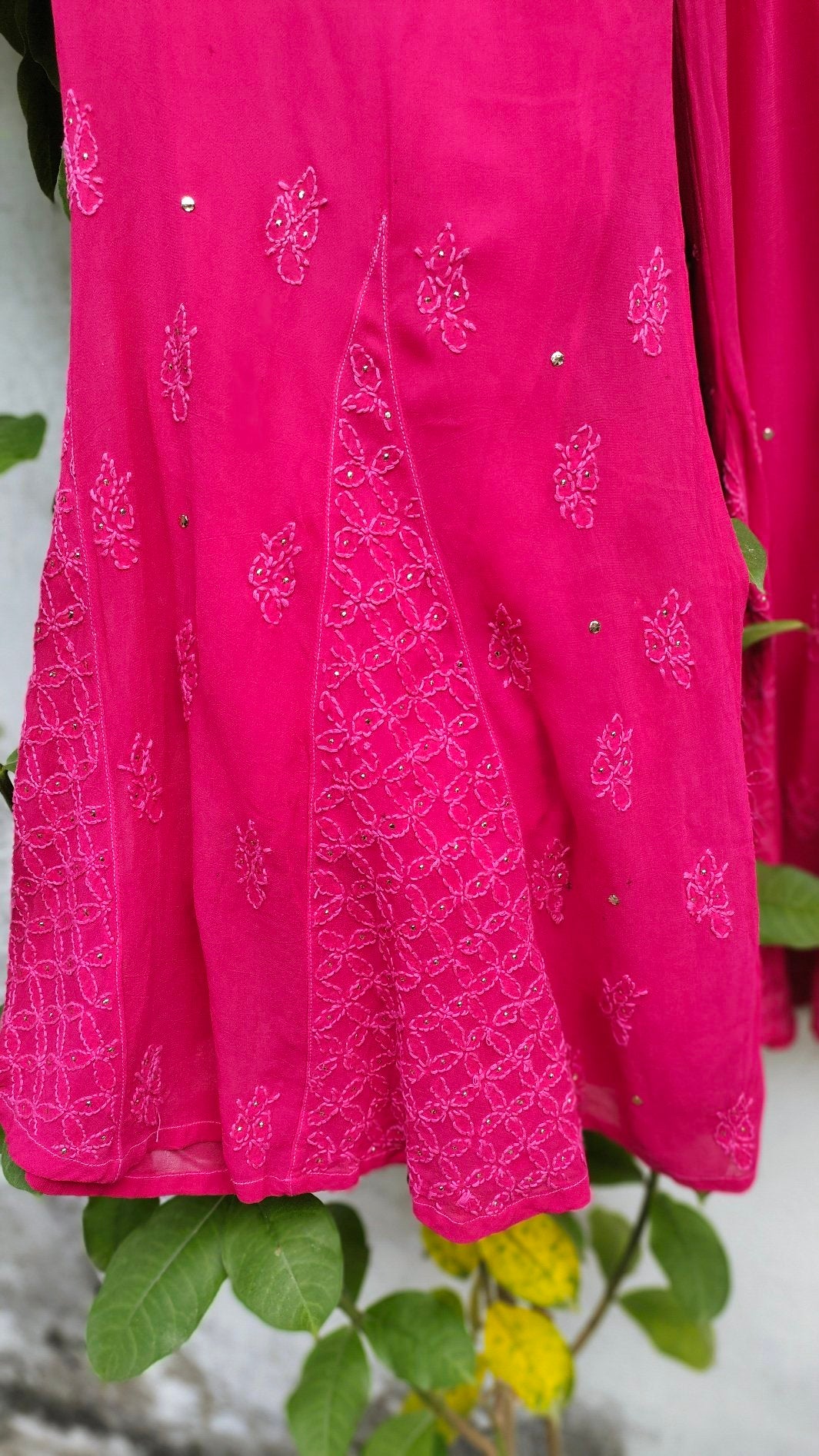 Mehak premium georgette kurta set with resham embroidery and chikankari detailing, by LVW Fashion Luxurious Chikankari.