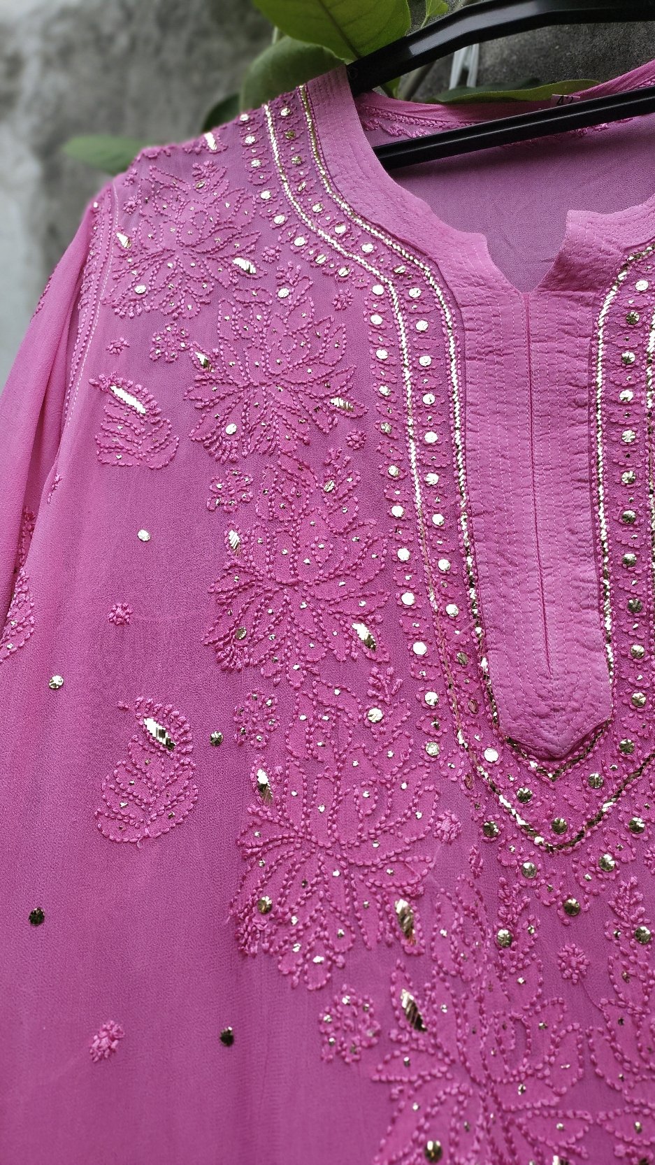 Mehak Premium Georgette Resham Embroidery Chikankari Kurta Set by LVW Fashion, showcasing intricate embroidery and elegant design.