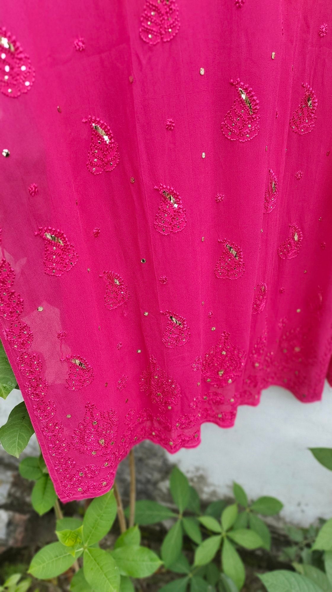 Mehak premium georgette kurta set with resham embroidery and chikankari work, by LVW Fashion Luxurious Chikankari.