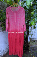 Luxurious midnight blue Adaya Kurtas by LVW Fashion, premium georgette long kurtas with intricate chikankari embroidery.