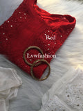 Midnight blue premium georgette kurta with neck booties and slip, featuring luxurious Chikankari embroidery by LVW Fashion.