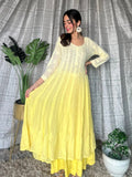 Luxurious Fida Anarkali set with all-over resham embroidery in premium georgette, by LVW Fashion Luxurious Chikankari.