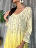 Fida Luxurious Premium Georgette Anarkali set with all-over Resham embroidery, designed by LVW Fashion Luxurious Chikankari.
