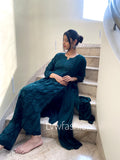 A beautiful premium georgette long kurta with intricate chikankari embroidery and silk slip, stylishly designed by LVW Fashion.