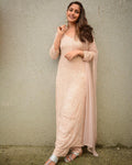 Celebrity-inspired look premium Georgette Chikankari Kurta set with Resham embroidery, by LVW Fashion Luxurious Chikankari.