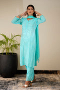Heer Unique Bottom Design premium silk Chikankari Kurta set by LVW Fashion, featuring intricate hand-embroidery and elegant craftsmanship.