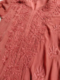Mahira Silk Chocolate Premium Silk Chikankari Kurti with Inner by LVW Fashion, showcasing intricate embroidery and luxurious fabric.