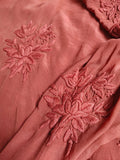 Mahira Silk Chocolate premium silk Chikankari Kurti with inner, luxurious LVW Fashion Chikankari Kurta in chocolate color.