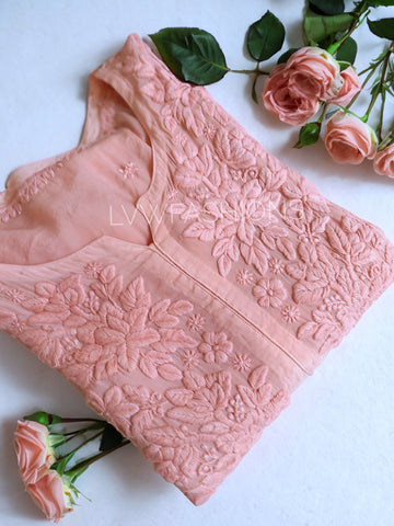 Mahira Silk Premium Classic Look Chikankari Kurta Set by LVW Fashion featuring intricate embroidery and elegant design.