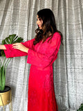 LVW Fashion luxurious chikankari Eid edit rose embroidery georgette sharara set with kurta and matching pants, elegant traditional attire.