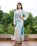 LVW Fashion Parsi embroidery kurta set with chikankari detailing, featuring a luxurious, traditional design in natural fabric.