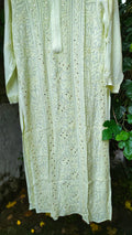 LVW Fashion Sober Pista premium georgette long chikankari kurta with intricate embroidery and elegant design.