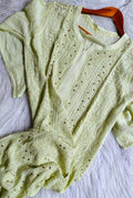 Luxurious LVW Fashion Sober Pista premium georgette long chikankari kurta with intricate embroidery and elegant design.