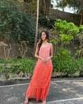 LVW Fashion luxurious Chikankari tulip premium georgette skirt set with top, stylish and elegant for special occasions.