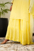 Luxurious LVW Fashion Gharara Chikankari set in premium georgette, featuring intricate embroidery and traditional style.