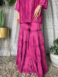 Pink Pazeb Premium Muslin Chikankari Gharara Set by LVW Fashion, featuring intricate hand-embroidery and traditional style.