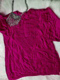 Lavender Mirab soft muslin silk Gharara set with intricate Chikankari embroidery, designed by LVW Fashion Luxurious.