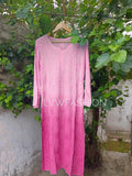 Beautiful peach Georgette long kurta with Resham thread embroidery and slip, by LVW Fashion Luxurious Chikankari.