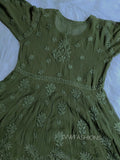 Pink Gazal Premium Georgette Tunic Dress by LVW Fashion with intricate side Chikankari embroidery