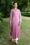 Pink Meer Kurta by LVW Fashion, premium georgette chikankari kurta with silk slip, featuring intricate embroidery and lightweight fabric.