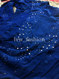 Blue and white kurta set by LVW Fashion Luxurious Chikankari, featuring intricate design and elegant traditional style.