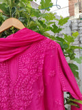 Premium Georgette Chikankari Gharara Kurti Set by LVW Fashion, featuring intricate embroidery and traditional design.