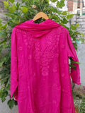 Premium Georgette Chikankari Gharara Kurti Set by LVW Fashion, featuring intricate embroidery and a luxurious traditional design.