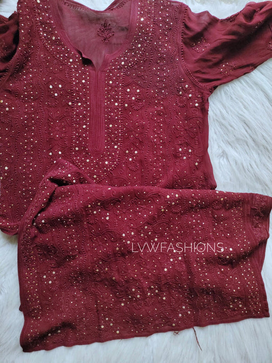 Luxurious LVW Fashion Pure Chikankari suits combo featuring intricate embroidery and traditional design.