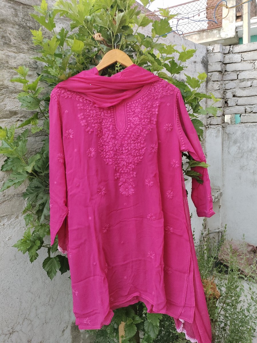 Pure Chikankari suits combo by LVW Fashion, featuring intricate embroidered traditional suits in elegant designs.
