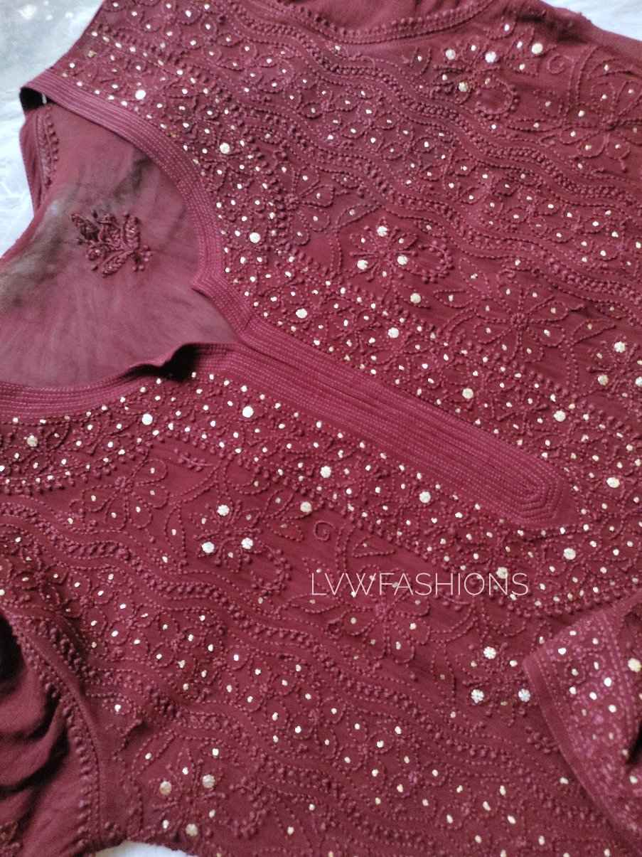 Luxurious LVW Fashion Pure Chikankari suits combo featuring intricate hand-embroidered chikankari fabric, perfect for elegant traditional wear.